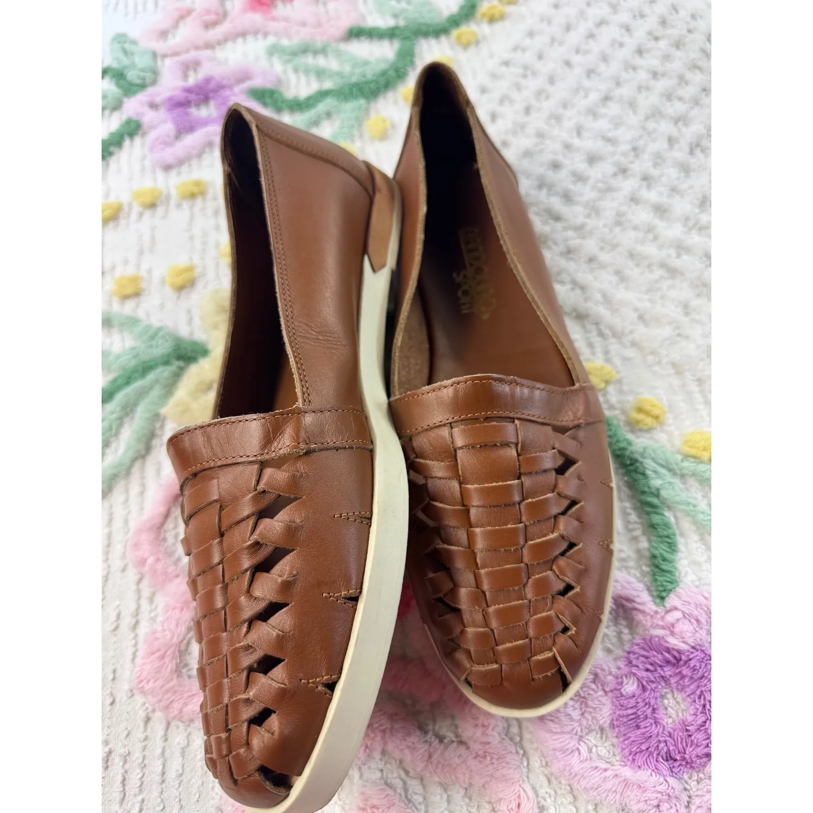Bandolino Sport Women's Brown Woven Leather Loafer Flats Slip On Shoes 8.5 AA - Image 3