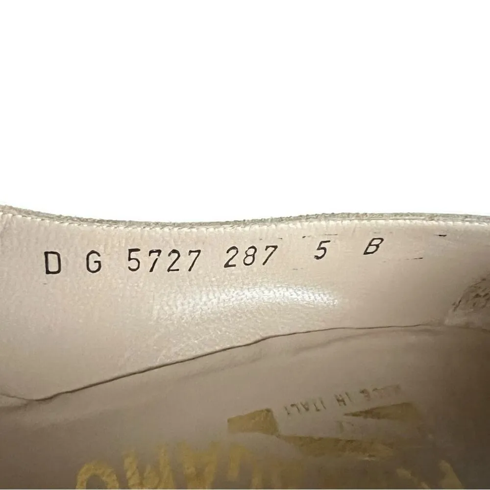 Salvatore Ferragamo Women’s Vintage 90s Round Toe White Leather Pump Heels Sz 5 - Image 6