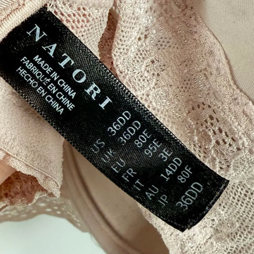 C 18 Natori Bliss Perfection Contour Underwire Bra Rose Beige size 36DD - Image 12