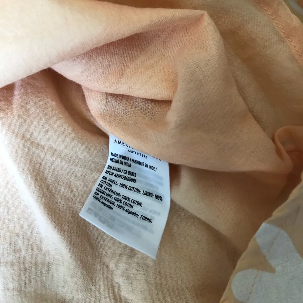 New American Eagle Outfitters Boho Hawaiian Beach Peach floral Mini Skirt sz XS - Image 5