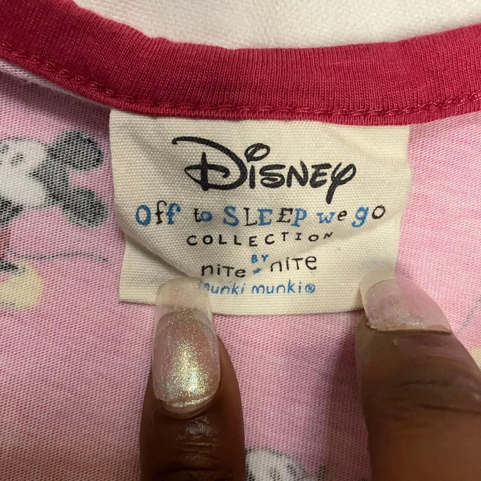 Disney Nite Nite Munkie Munkie Mickey Mouse Pink Night Gown Size Large - Image 4