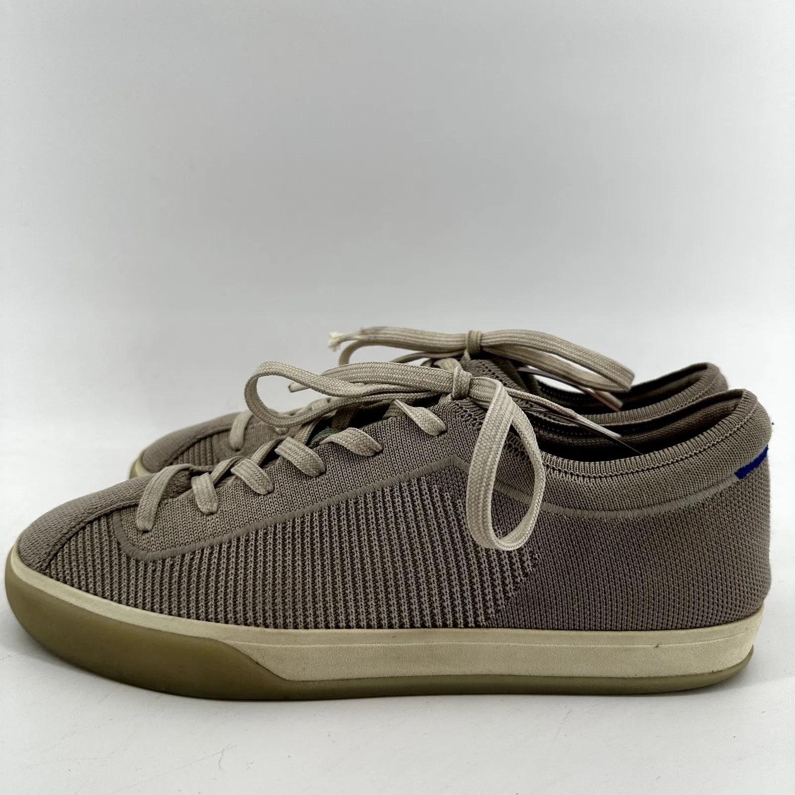 Rothy's The Lace Up Sneakers Ribbed Low Top Gum Soft Vintage Gray White 10 - Image 4