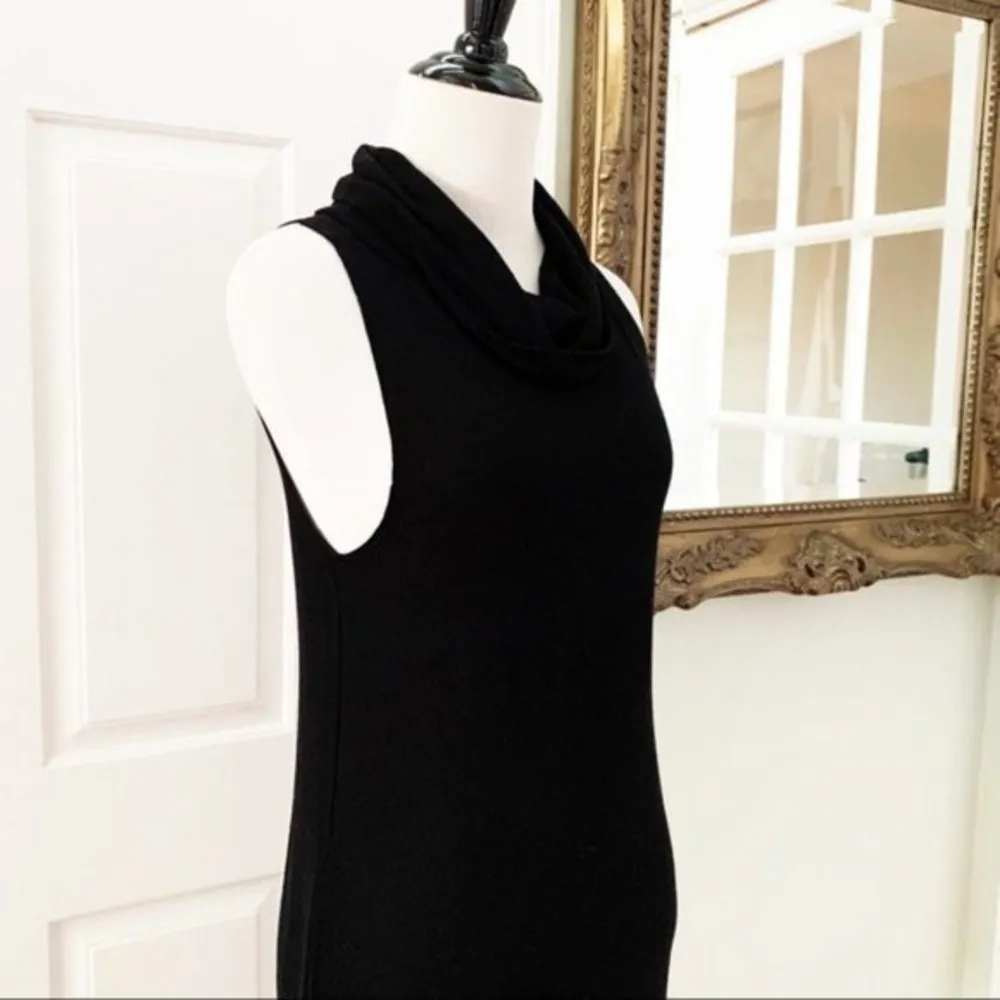 Black Knit Abound Shift Dress Cowl Neck Size S - Image 8