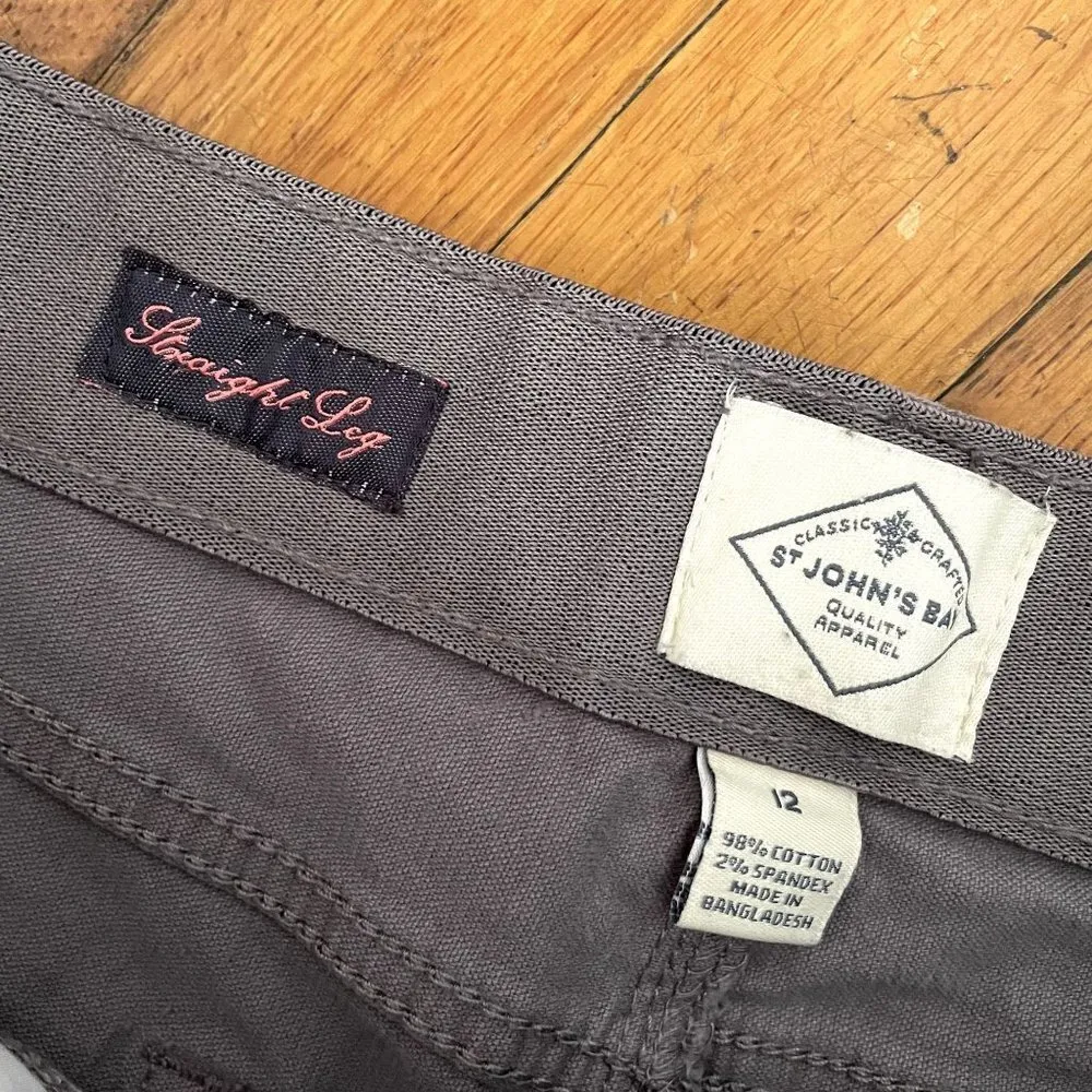 St. John's Bay gray corduroy trousers jeans pants classic straight leg style - Image 3