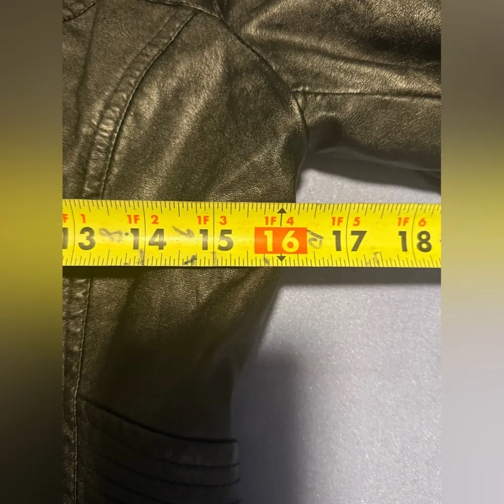 Guess Black Faux Leather Jacket with Asymmetrical Zipper and Fitted Design - Image 6