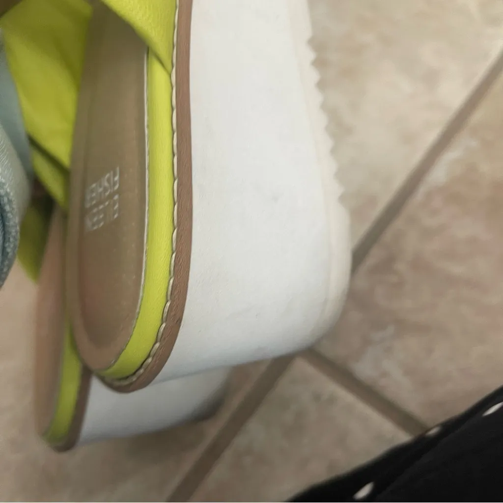Eileen Fisher Bene Leather Platform Wedge Sandal WOMENS 8.5‎ Green/Yellow… Green - Image 10