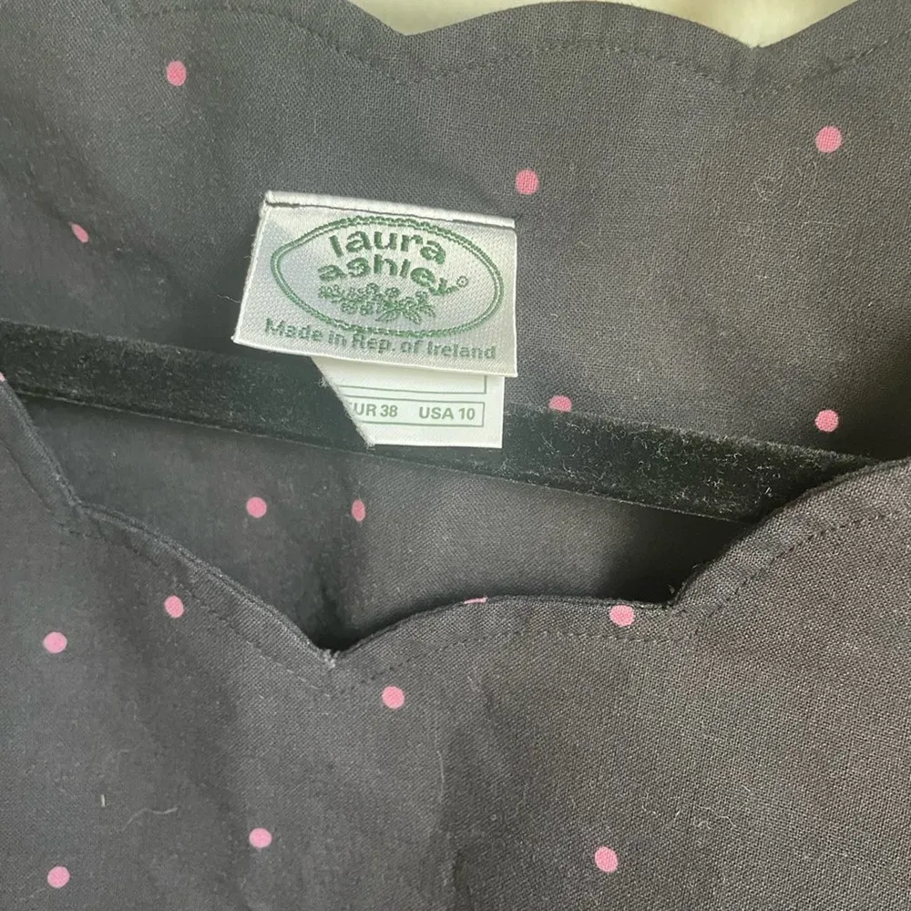 Vintage Laura Ashley Sleeveless Cotton Polka Dot Dress - size 6/8 - Image 4