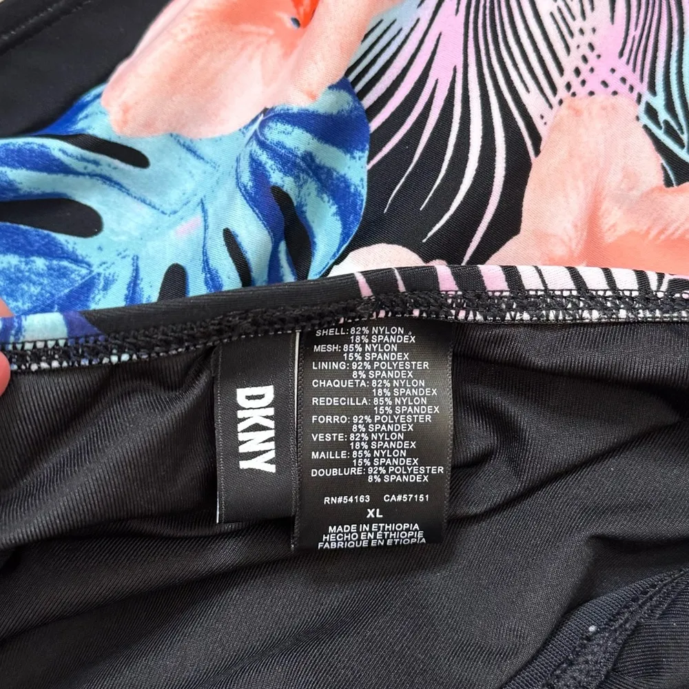 DKNY Swimsuit Tropical One Piece Halter XL New - Image 4