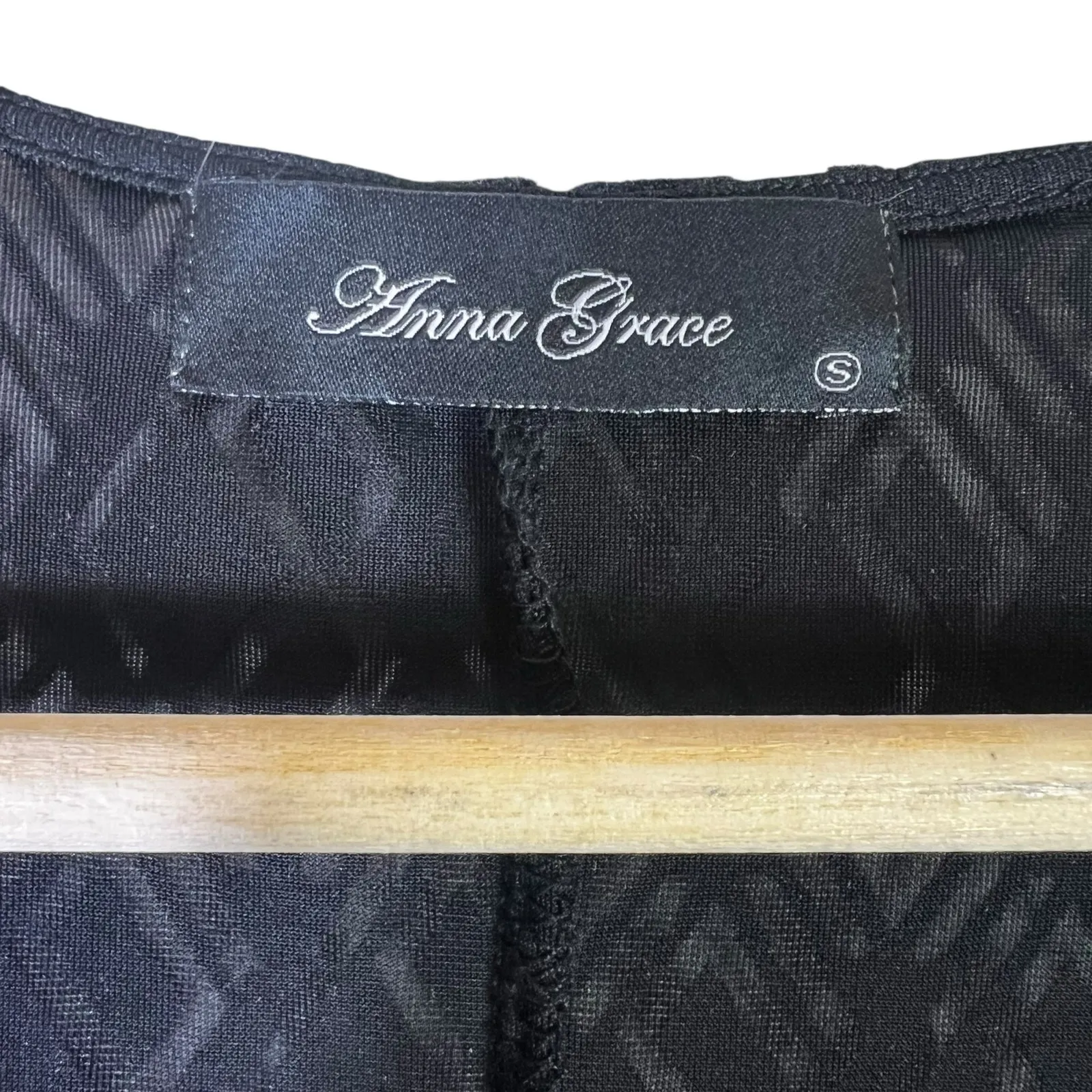 Anna Grace Velvet Geometric Fit & Flare Dress Womens S Black Gothic Whimsygoth - Image 5