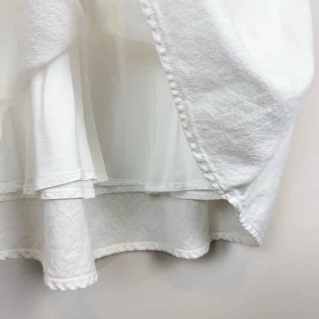 Abercrombie & Fitch Mid Rise Linen-Blend Maxi Skirt White Size Medium Tall - Image 8