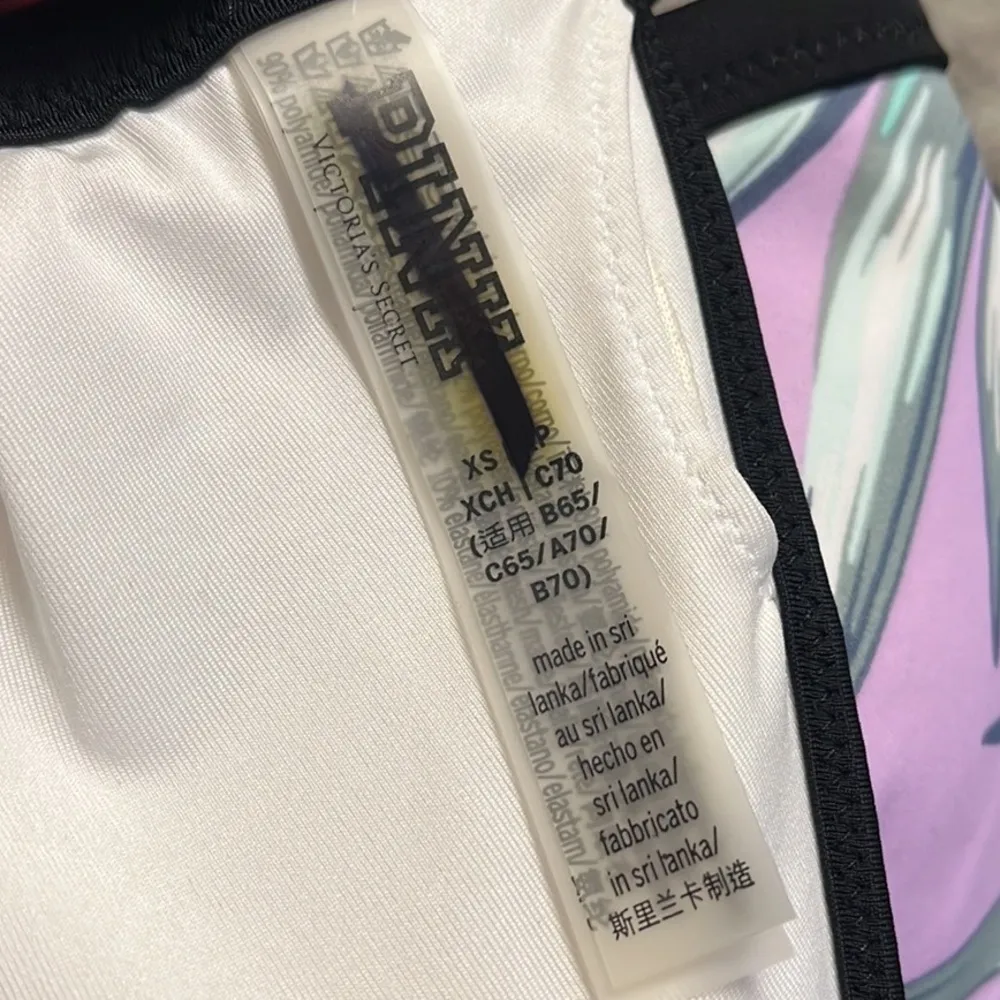 PINK Victoria’s Secret Bikini Top Swimsuit Tropical Mesh XS New - Image 4