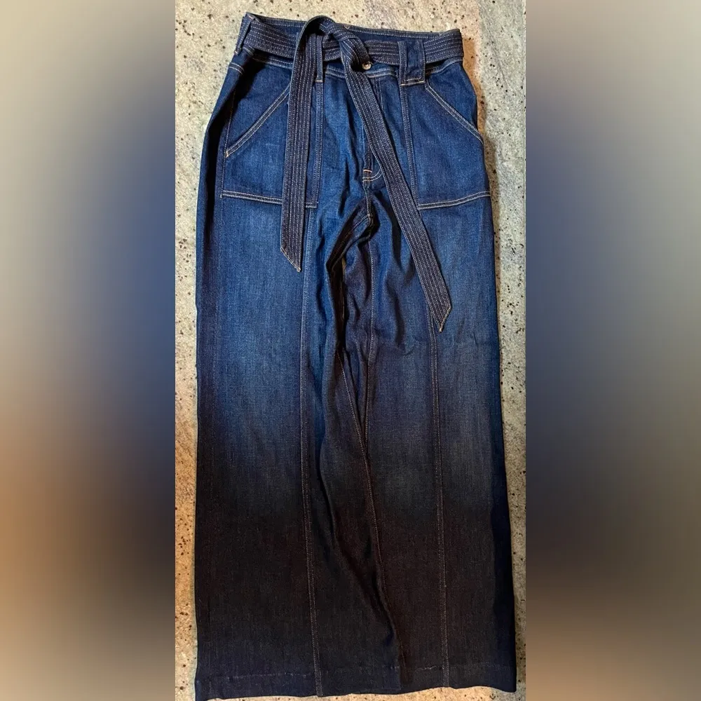 7 For All Mankind High Rise Blue Jeans - Image 6