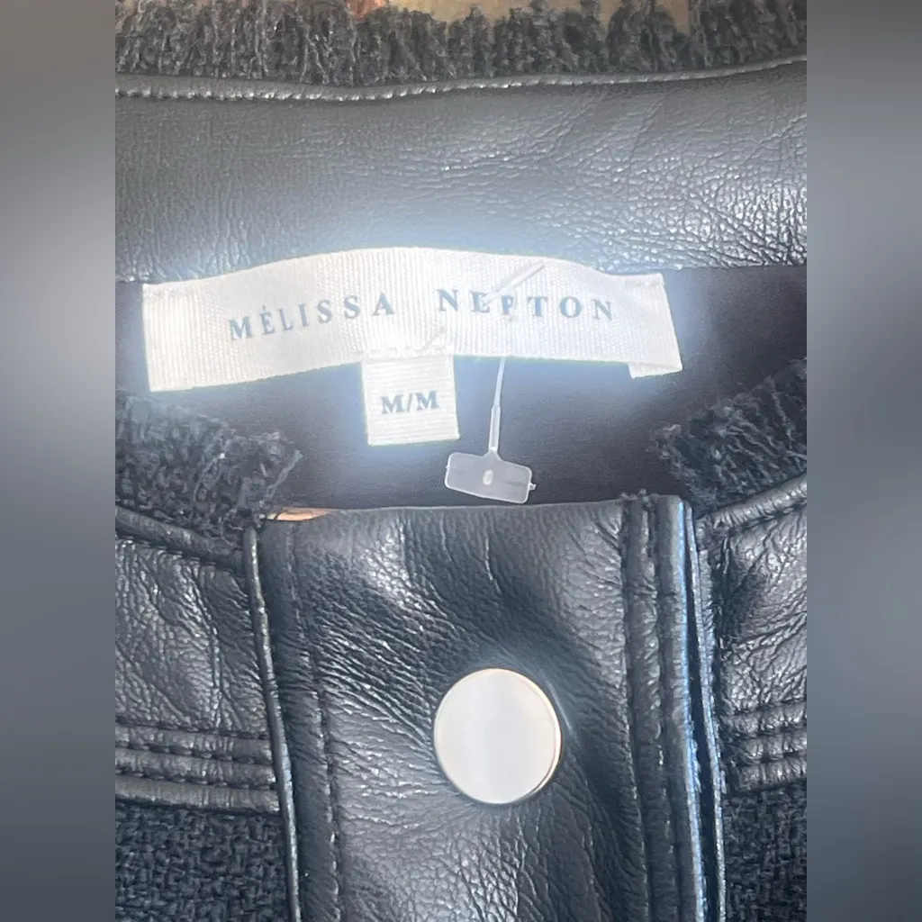Melissa Nepton Miley Vegan Leather Tweed Jacket Black Size undefined - Image 7