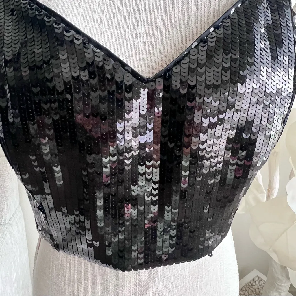 Frame Black Sequin Cami Women's Top - Image 3