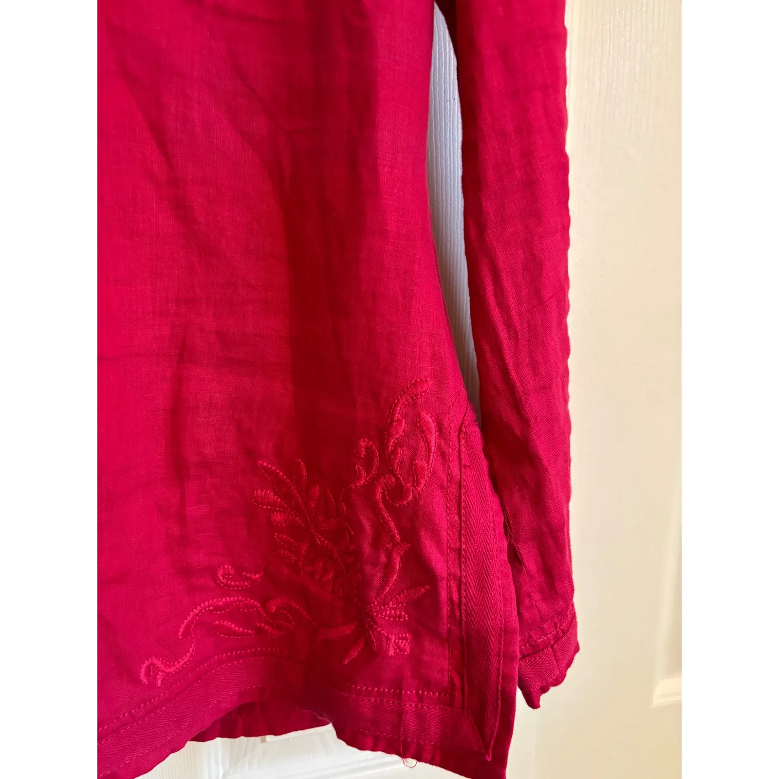 Valerie Stevens 100% Linen Embroidered Tunic – Petite Medium - Image 8