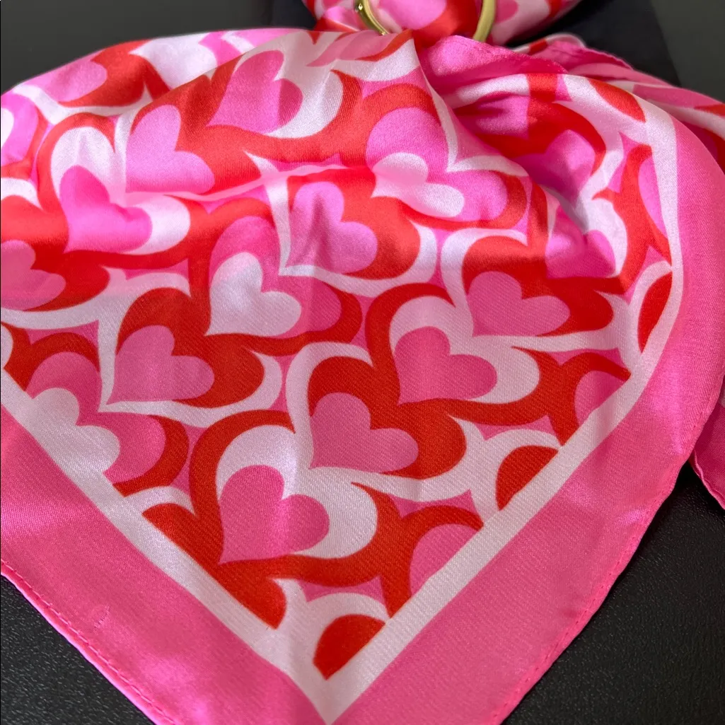 Piper K | Pink & Red Hearts Themed Scarf w/ Heart Loop Brooch 🩷♥️🩷 - Image 6