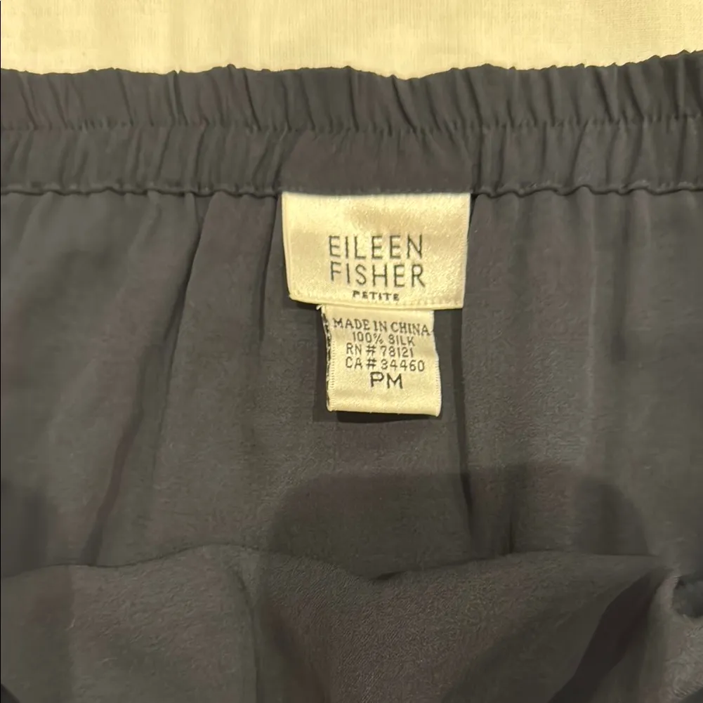 Eileen Fisher Silk Black Midi Skirt - Image 2