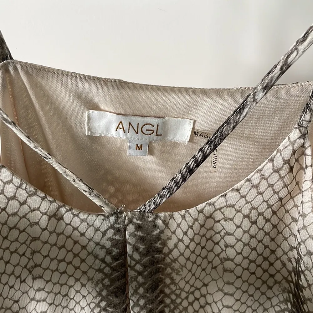 ANGL Women’s Snake Print Flowy Dress with Spaghetti Straps - Size Medium - Image 3