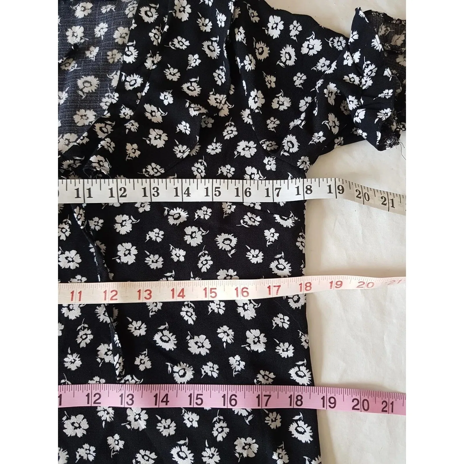 Topshop Womens Blouse Sz 4 Floral  Ruffle Bohemian Boho Chic Office Work Career - Image 12