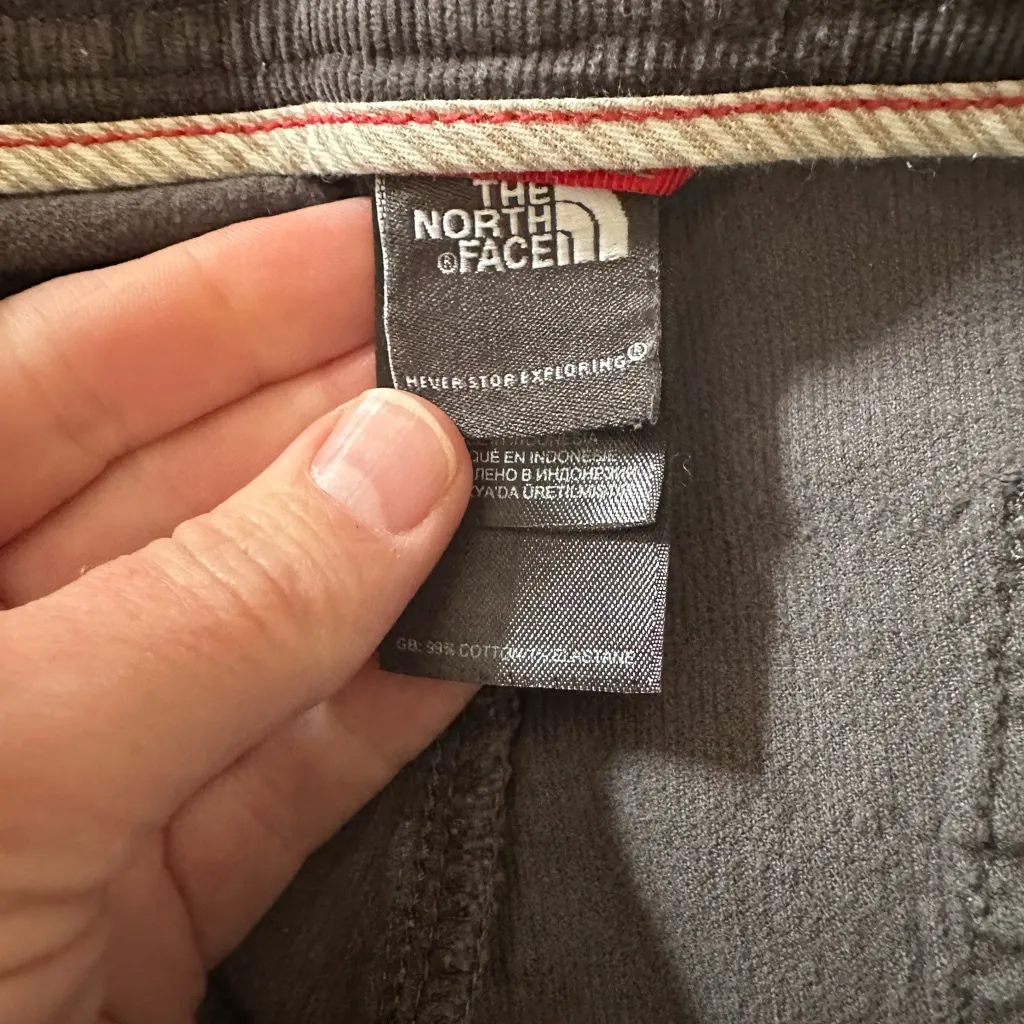 The North Face Charcoal Corduroy Pants Women’s 10 Stretch Cotton Casual Hiking - Image 5