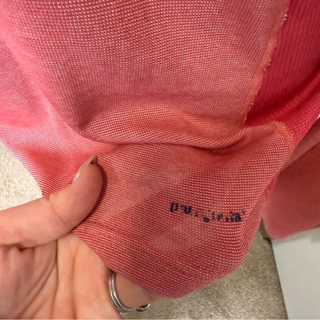 Patagonia Capeline Women Salmon Pink Orange 1/4 Zip Lightweight Baselayer Top XL - Image 4