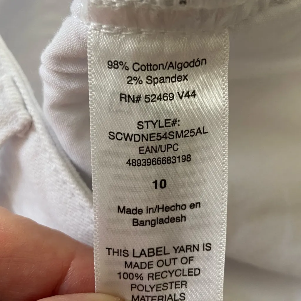 Scoop Wide Leg Denim Bermudas Streetwear, Minimalist, Resort, Old Money, Coastal White Size 10 - Image 5