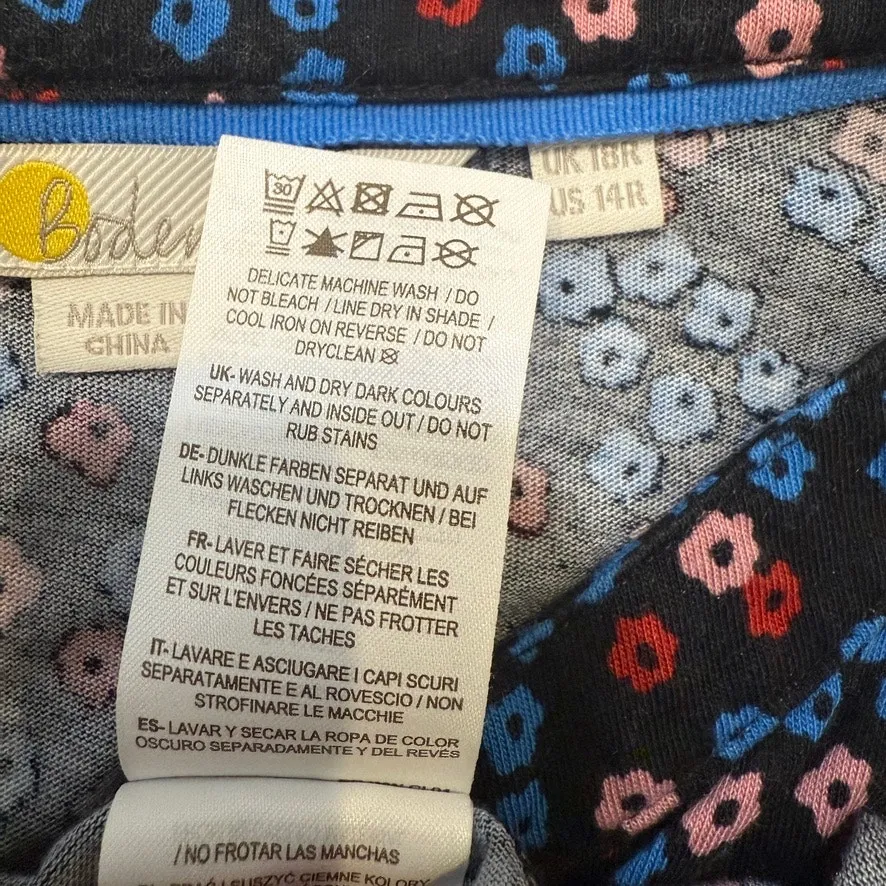 Boden 14 Easy Jersey cap sleeve floral shirt dress D3 3149 Blue - Image 2