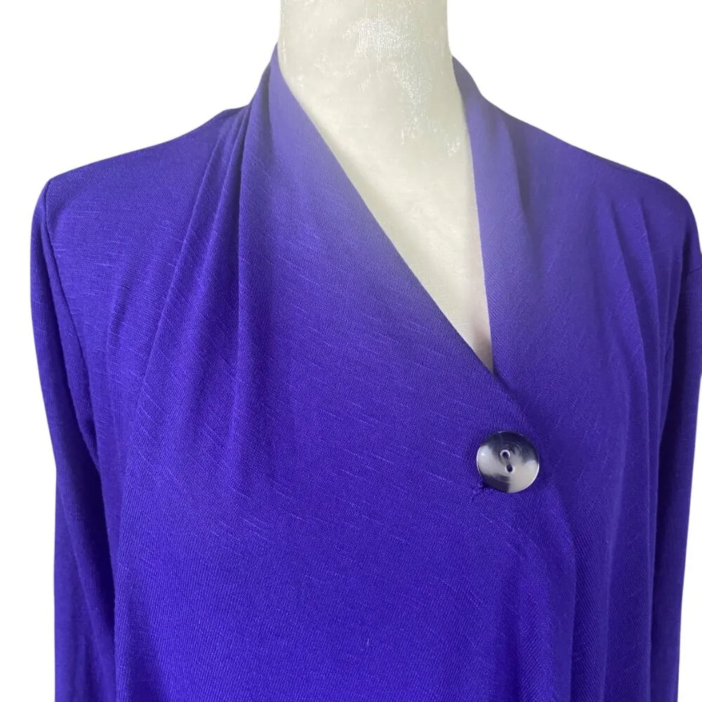 AB Studio  purple long sleeve stretchy sweater cardigan women's size medium - Image 5