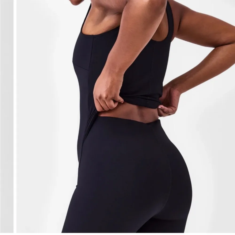 SPANX Booty Boost Flare Jumpsuit XL Easy Access Sleeveless Black Shapewear - Image 3