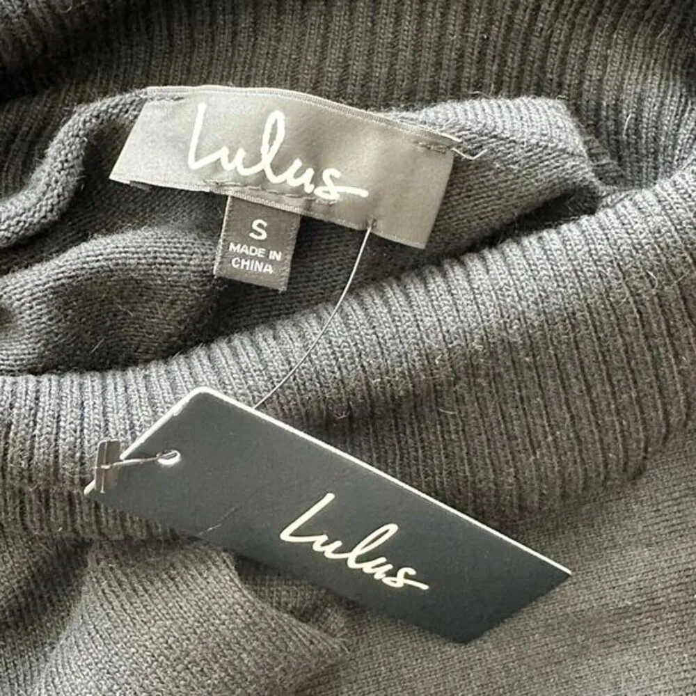 NWT Lulus S Women Black‎ Turtleneck pullover oversized Sweater - Image 4