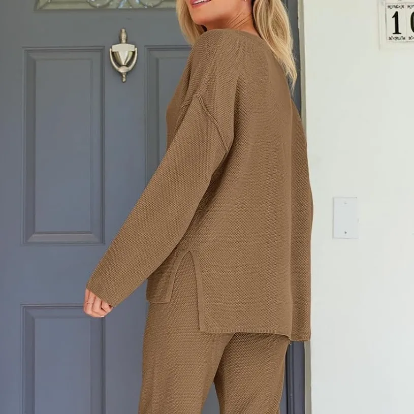 Slouchy Boho Sweater Waffle Knit Lillusory NWT Sz S Fall Winter Cozy Granola Brown - Image 8