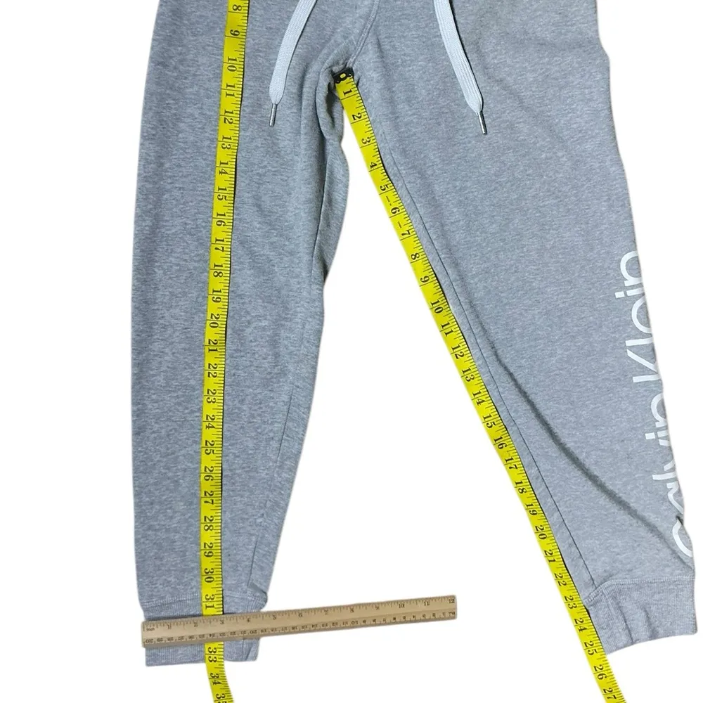 Calvin Klein Joggers Womens Logo Sweatpants Sleeper Pant Drawstring Gray Small - Image 6