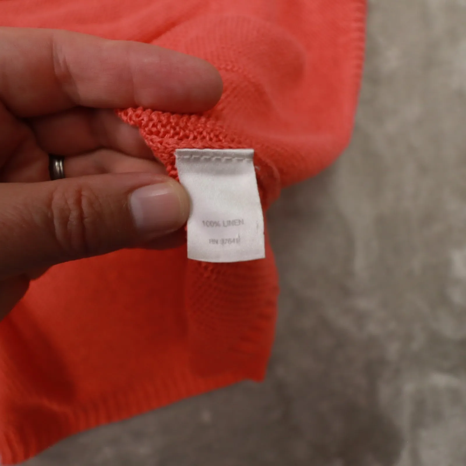 J. Jill Love Linen Coral Peach Pink Short Sleeve Button Cardigan Womens 3X Beach Size undefined - Image 6