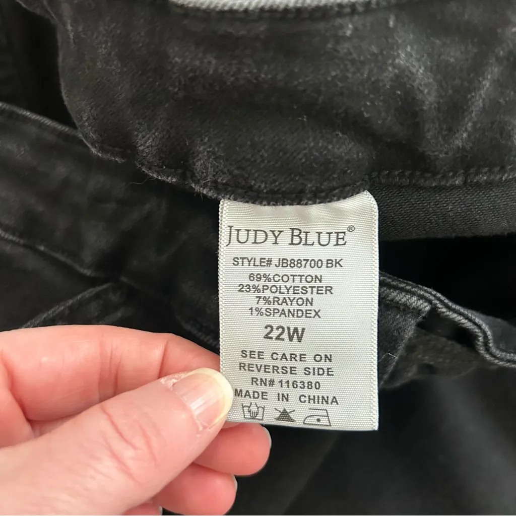 Judy Blue Black High Rise Jogger Jean Drawstring Pants 22W - Image 9