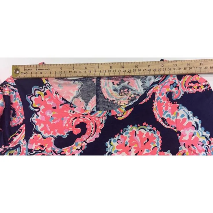 Lilly Pulitzer Preppy Designer Old Money Paisley Floral Knee Length Dress Small - Image 12