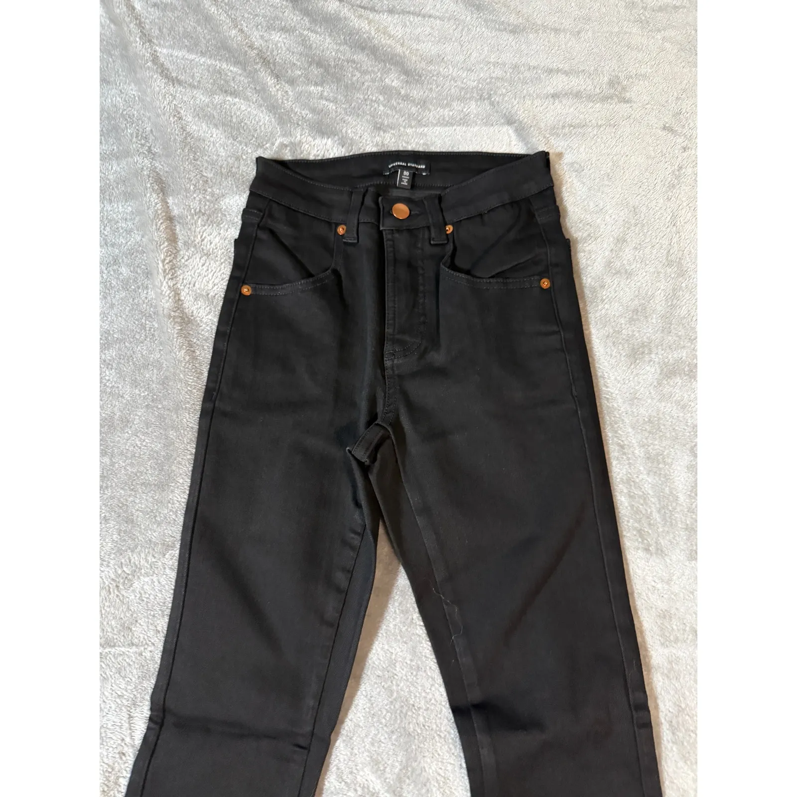 NWT Universal Standard Size 00 Black High Rise Bootcut Marne Pants Jeans 32” - Image 5