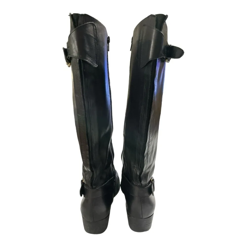 Corso Como  Women's Boots Knee High Riding Style Black leather Zip Size 8.5 - Image 5