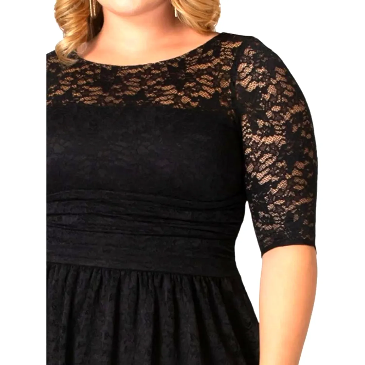 Kiyonna‎ Dress Plus 1X Black Lace Evening Cocktail Formal Slimming NEW Dressy - Image 3