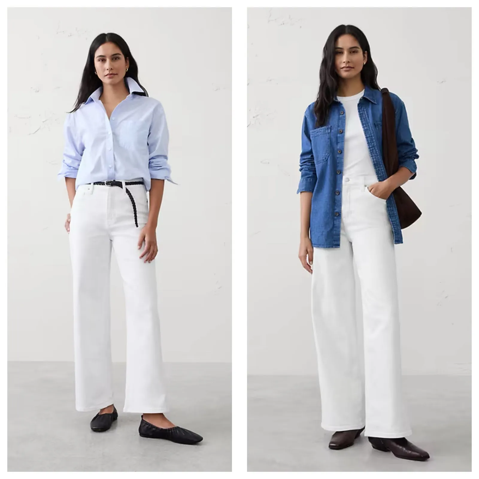 NWT Banana Republic White High Rise Wide Leg Jeans Size 27 Petite - Image 2