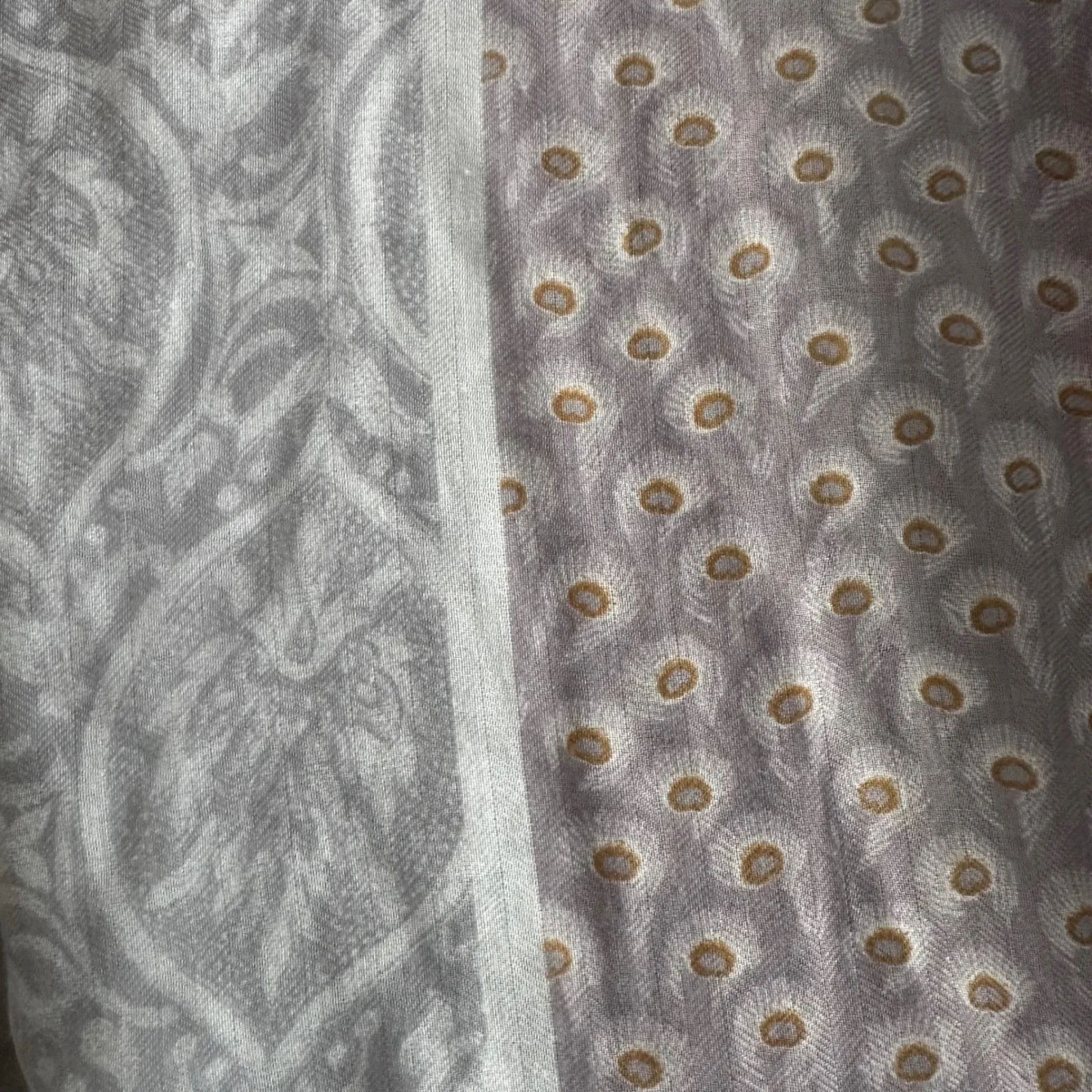 LOFT Infinity Scarf Paisley Polka Dot Tassel Fringe Lightweight Peacock Design - Image 8