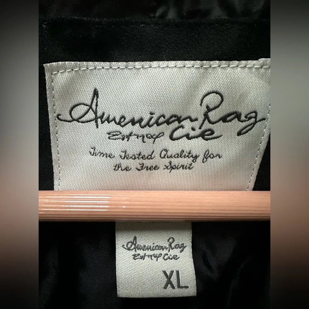 American Rag faux suede black moto jacket XL - Image 2