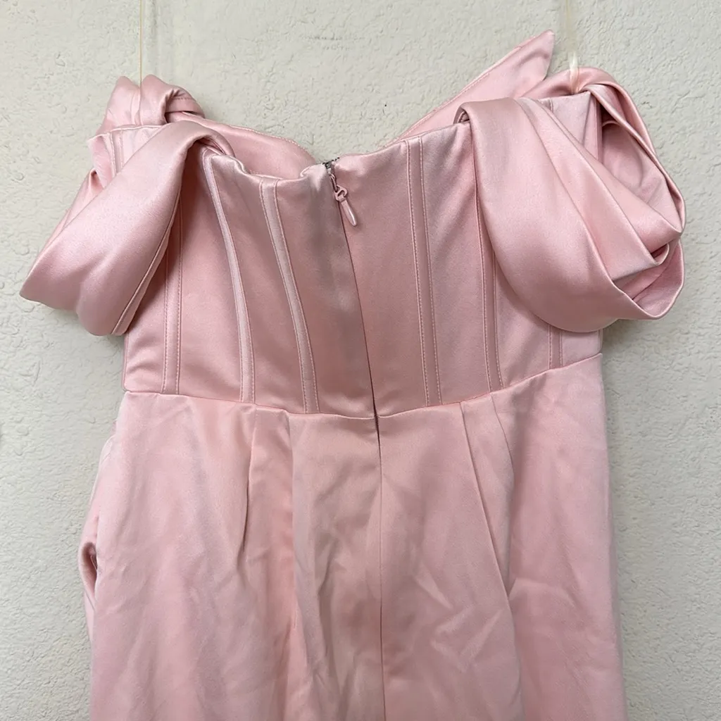HOUSE OF CB 'Genevieve' Blush Satin Off Shoulder‎ Gown /Size M NWOT size M - Image 13