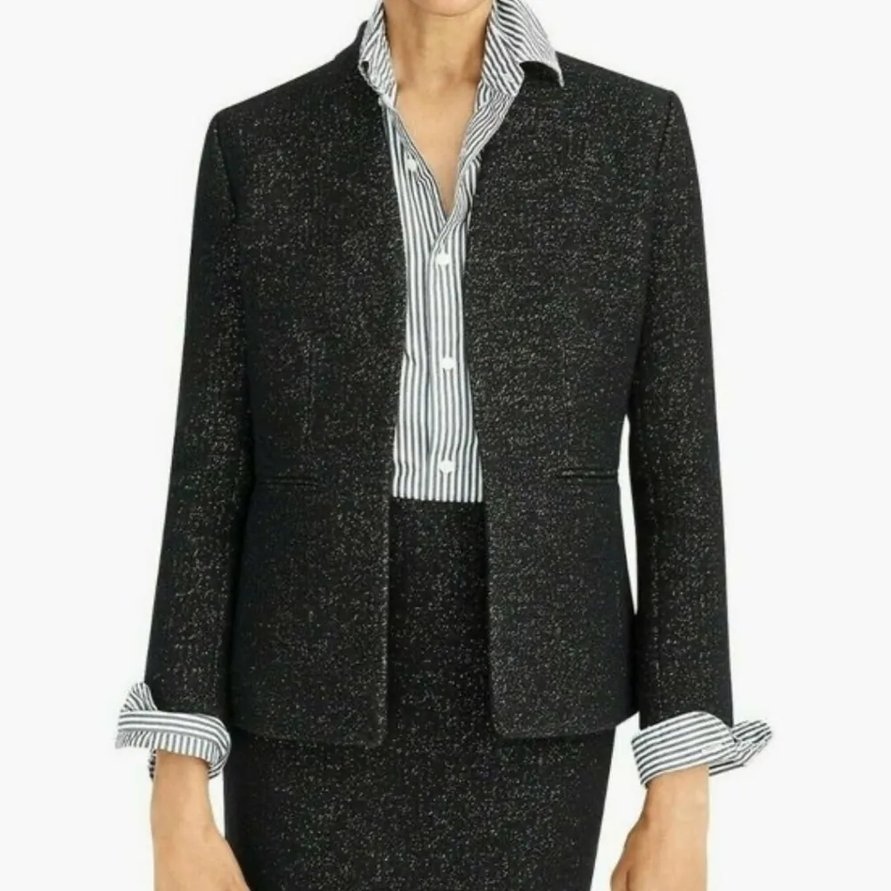 J.Crew Going Out Tinsel Tweed Blazer Black Lurex - Image 3