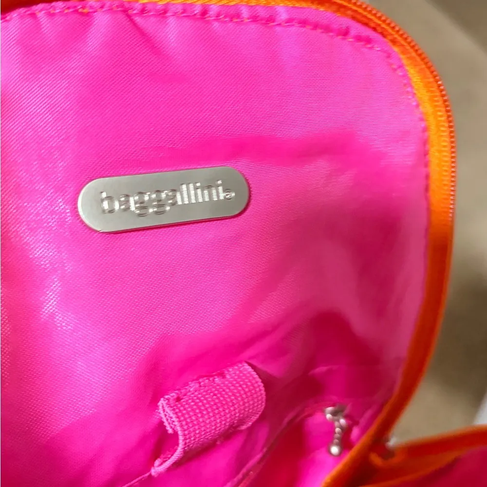 Baggallini Bright Orange Nylon Backpack Travel Convertible Organized Medium Size - Image 12