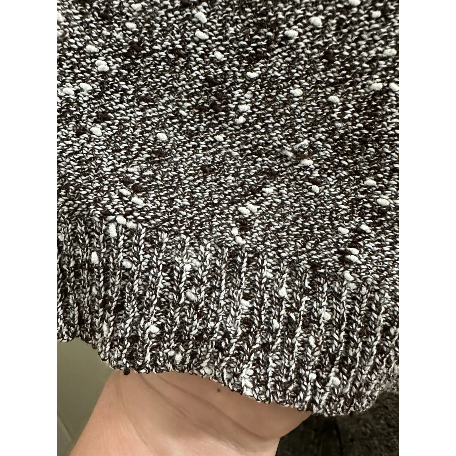 Vintage Handmade Sleeveless Knit Top Brown & Cream Slub/Bumpy Knit Small S - Image 7