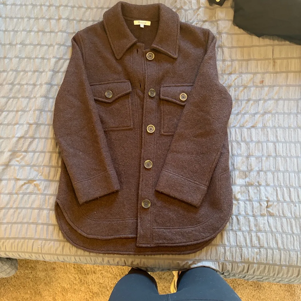 Madewell Dark Brown women’s wool coat Jacket xsmall - Image 4