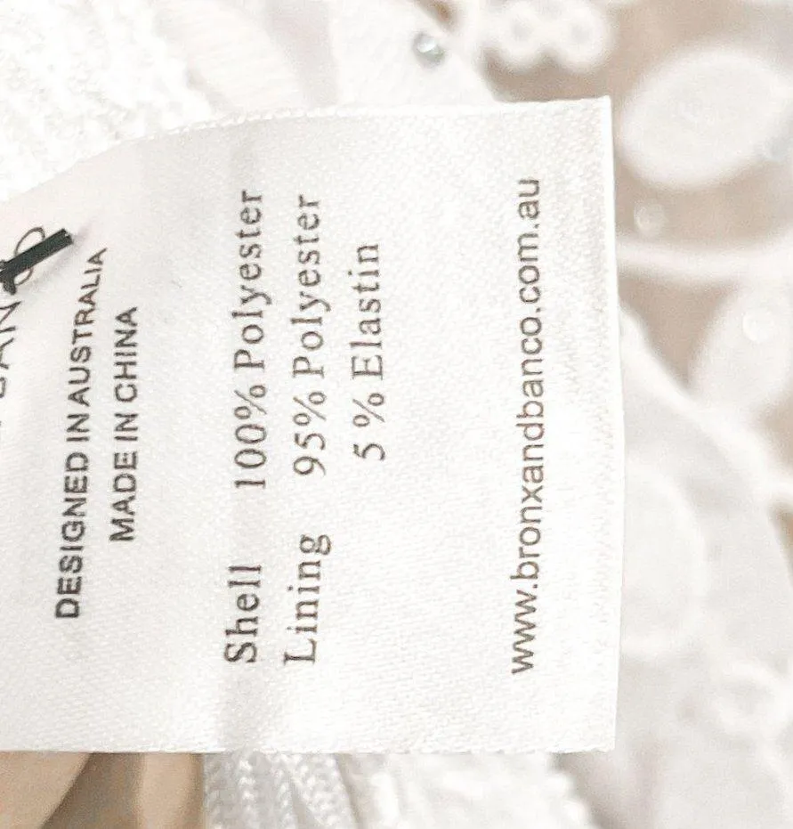 Bronx and Banco Rhinestone Studded Floral Lace Fringe Tassel Asymmetrical Dress - Image 13