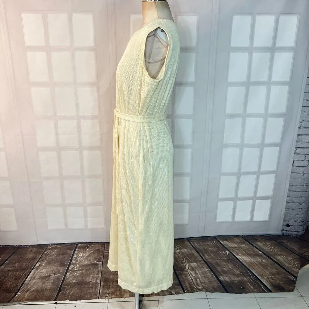 Joseph Ribkoff cream knit tie waist midi dress size 14 - Image 6
