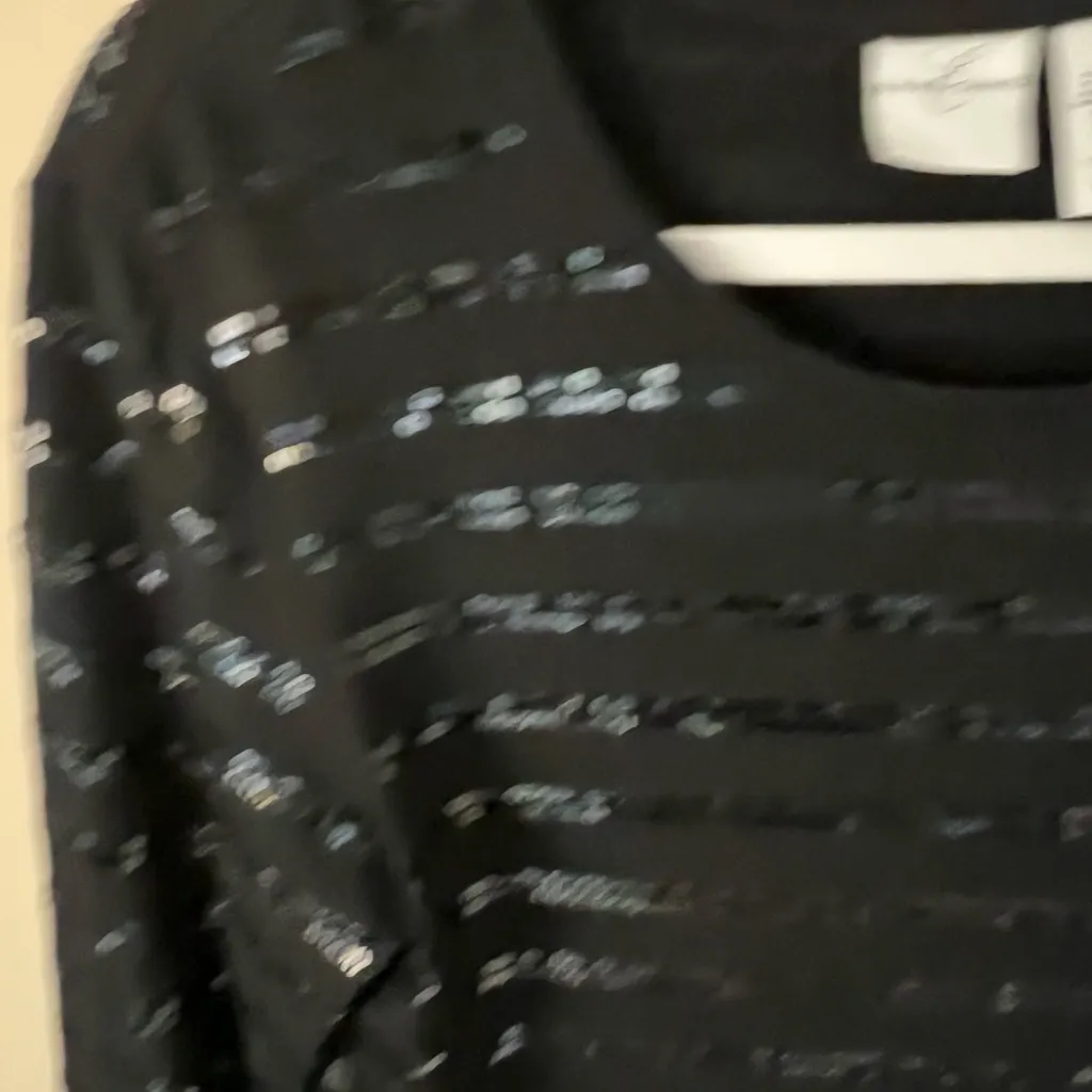 Emma James Black Sequin Top Size Small - Image 4