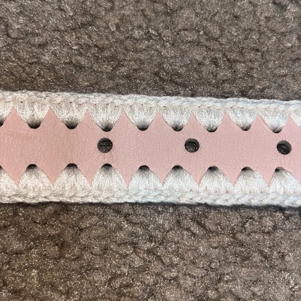 Rachel Comey‎ Thin Crochet Estate Belt Leather Silver Blush XS - Image 7